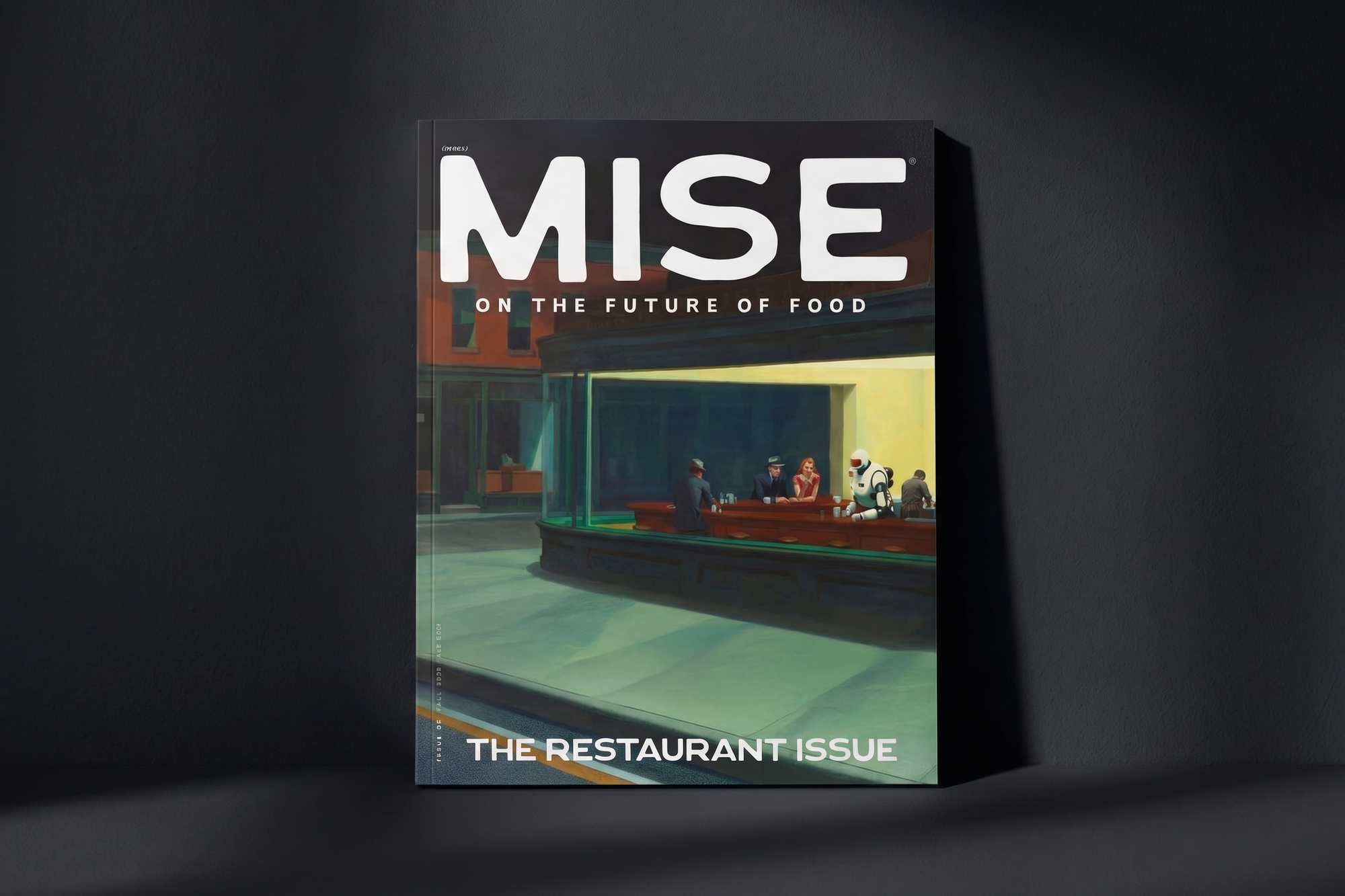 MISE 02 The Restaurant Issue cover against a dark wall, mobile hero